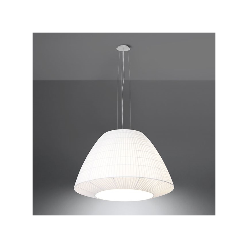 Hanglamp aan een koord BELLA 3x E27 / 60W / 230V d. 60 cm wit