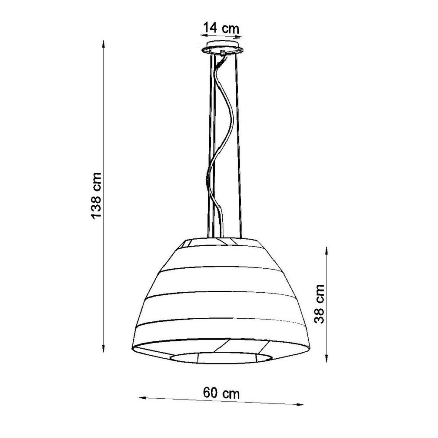 Hanglamp aan een koord BELLA 3x E27 / 60W / 230V d. 60 cm wit