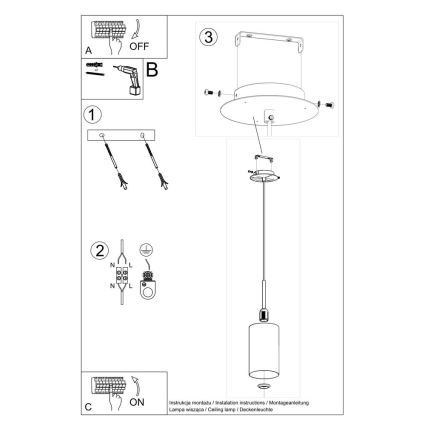 Hanglamp aan een koord OTTO 1x E27 / 60W / 230V d. 15 cm wit