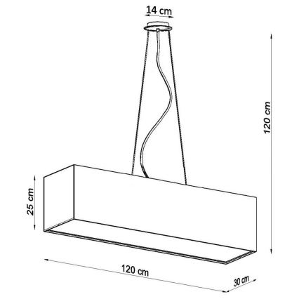 Hanglamp aan een koord SANTA 5x E27 / 60W / 230V 120 cm wit