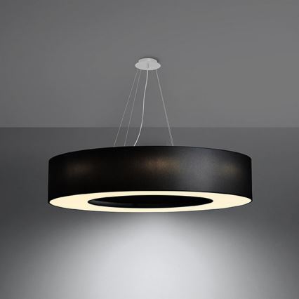 Hanglamp aan een koord SATURNO 8x E27 / 60W / 230V d. 90 cm zwart