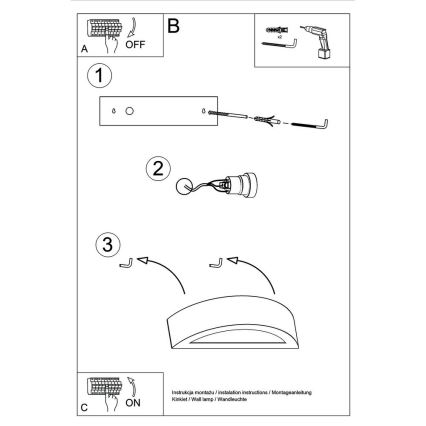 Wandlamp ATENA 1xE27/60W/230V 40,5 cm wit