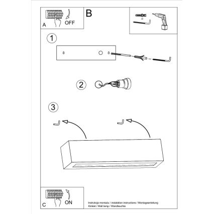 Wandlamp VEGA 1xE27/60W/230V wit