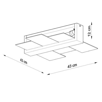 Plafondlamp FENIKS 2 2xE27/60W/230V Berk/beuken/wengé