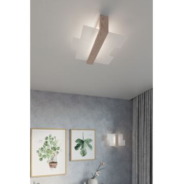 Plafondlamp FENIKS 2 2xE27/60W/230V Berk/beuken