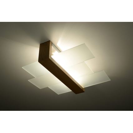 Plafondlamp FENIKS 2 2xE27/60W/230V Berk/beuken