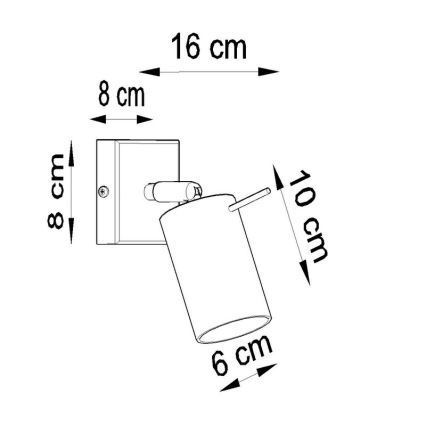 Wandspot RING 1xGU10/10W/230V wit