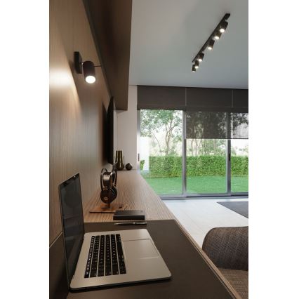 Wandspot RING 1xGU10/10W/230V zwart