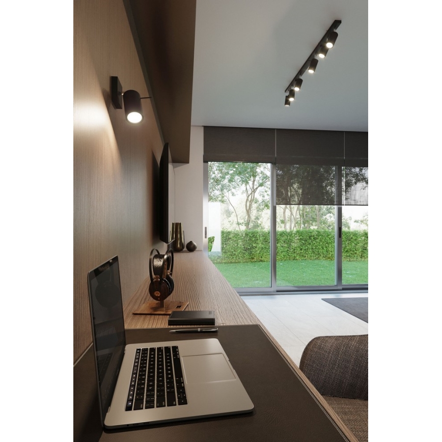 Wandspot RING 1xGU10/10W/230V zwart