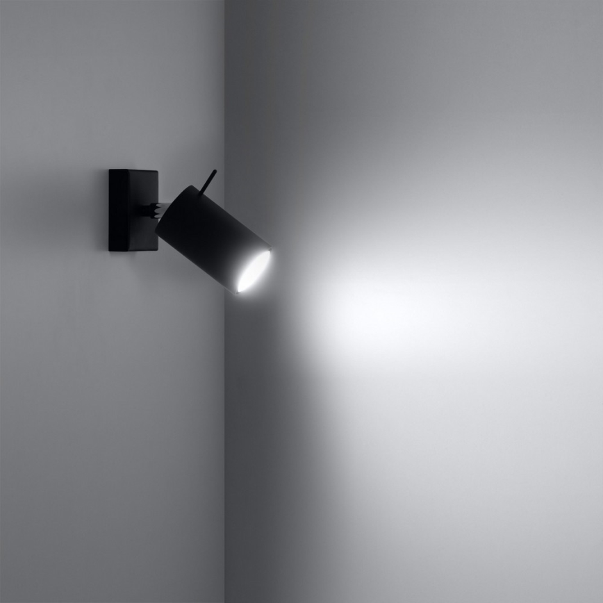 Wandspot RING 1xGU10/10W/230V zwart
