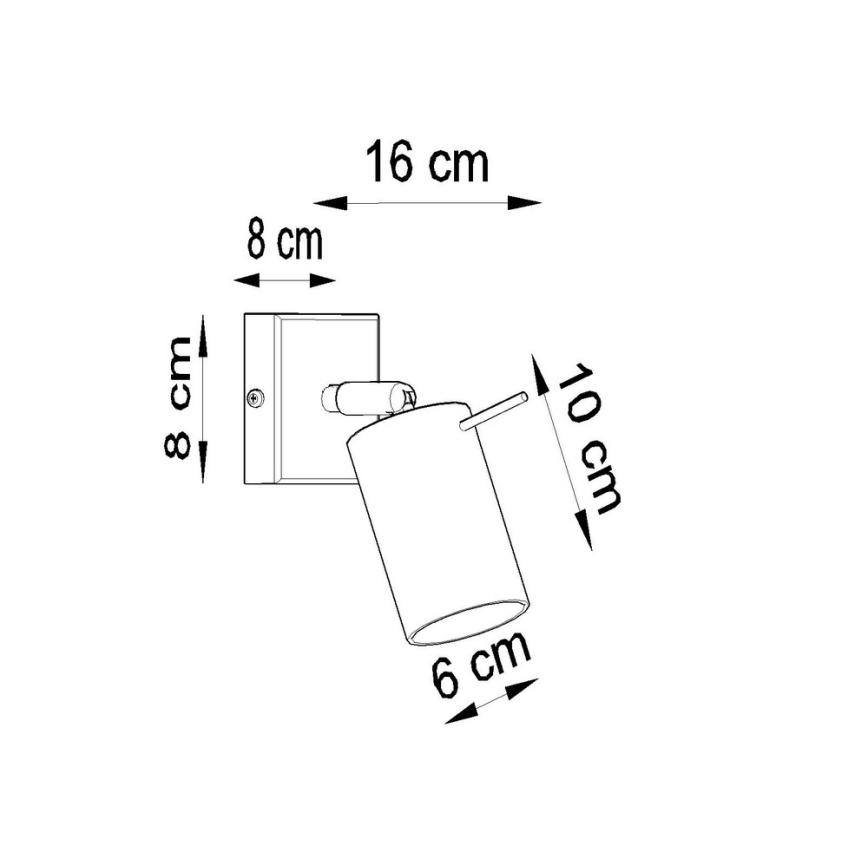 Wandspot RING 1xGU10/10W/230V zwart