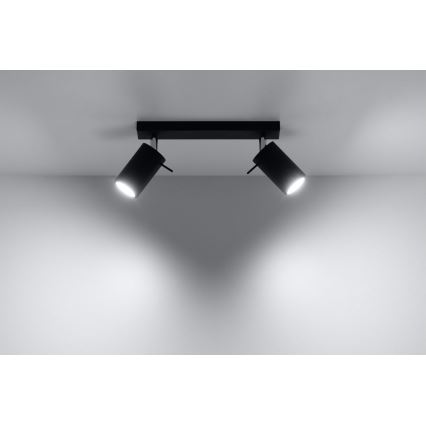Spot RING 2 2xGU10/10W/230V zwart