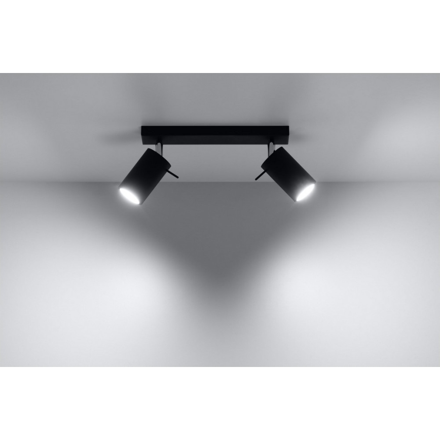 Spot RING 2 2xGU10/10W/230V zwart