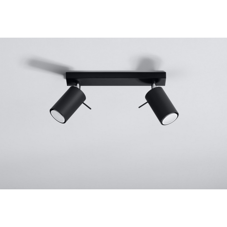 Spot RING 2 2xGU10/10W/230V zwart