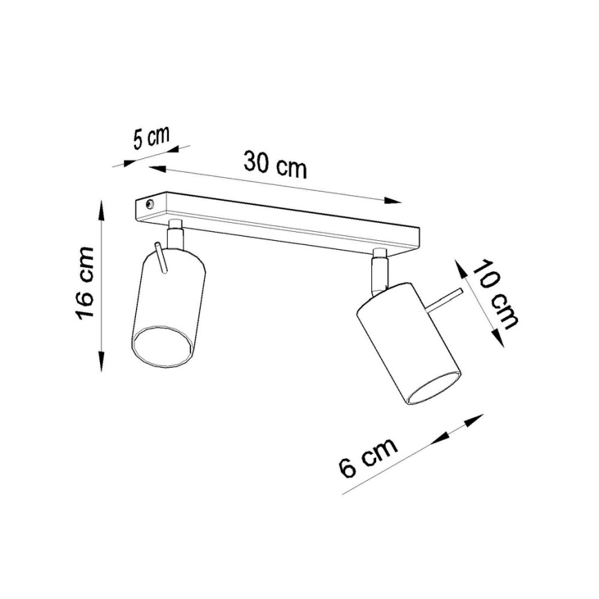 Spot RING 2 2xGU10/10W/230V zwart