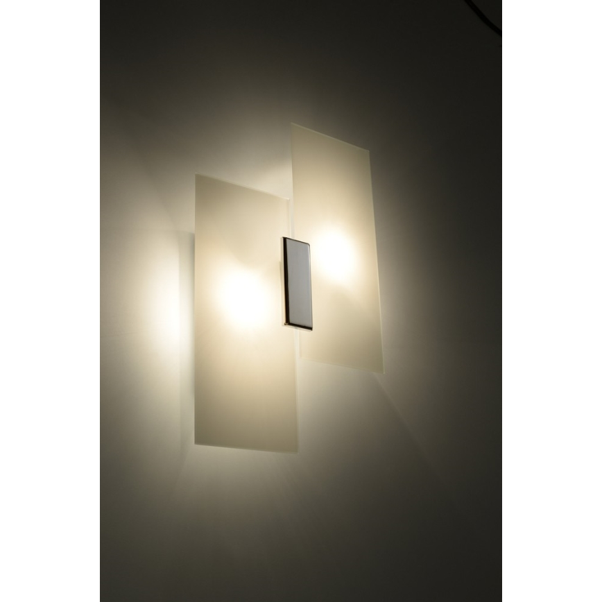 Wandlamp FABIANO 2xE27/60W/230V wit/glanzend chroom