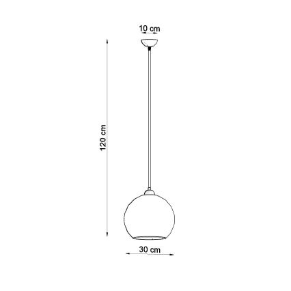 Suspension sur câble BALL 1xE27/15W/230V Ø 30 cm blanc/chrome brillant