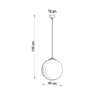 Hanglamp aan kabel UGO 1xE27/15W/230V Ø 40 cm wit/glanzend chroom