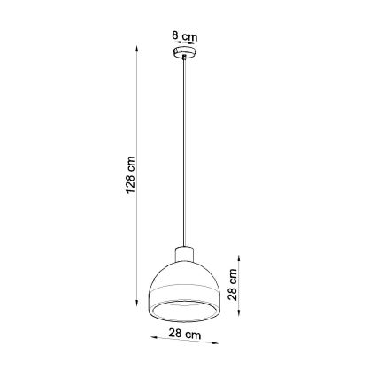 Suspension filaire DAMASO 1xE27/60W/230V béton