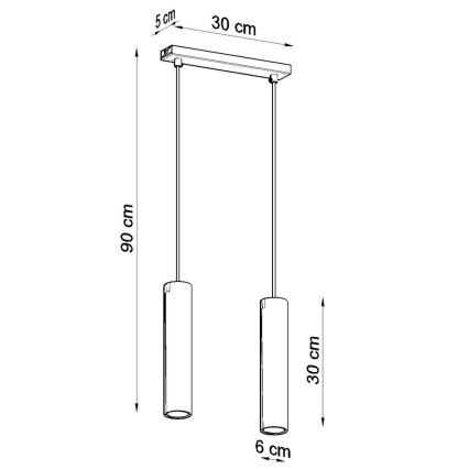 Hanglamp aan een koord LAGOS 2 2xGU10/10W/230V wit