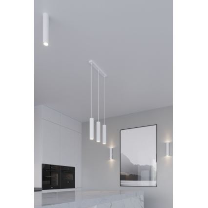 Hanglamp aan een koord LAGOS 3 3xGU10/10W/230V wit