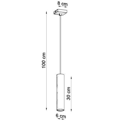 Hanglamp aan een koord LAGOS 1 1xGU10/10W/230V zwart