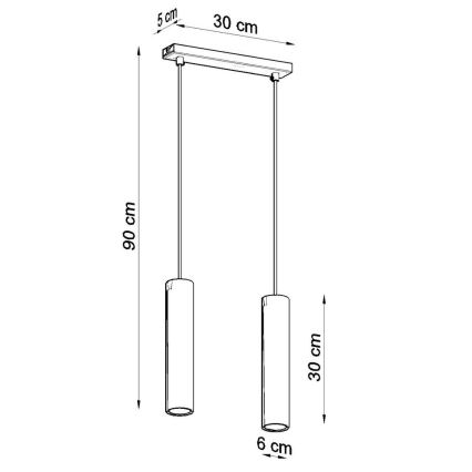 Hanglamp aan een koord LAGOS 2 2xGU10/10W/230V zwart