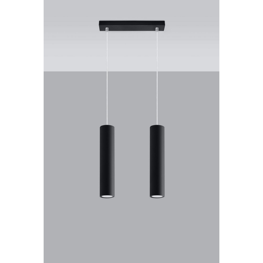 Suspension filaire LAGOS 2 2xGU10/10W/230V noir