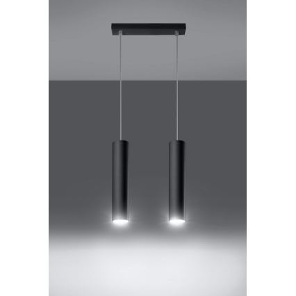 Suspension filaire LAGOS 2 2xGU10/10W/230V noir