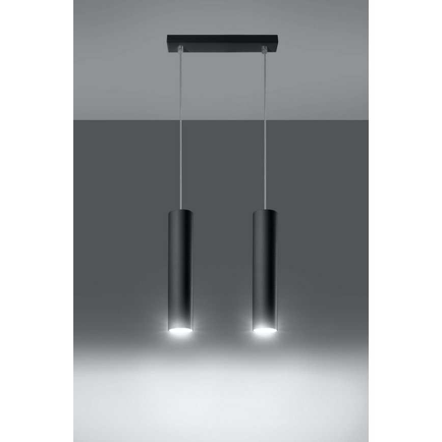 Suspension filaire LAGOS 2 2xGU10/10W/230V noir
