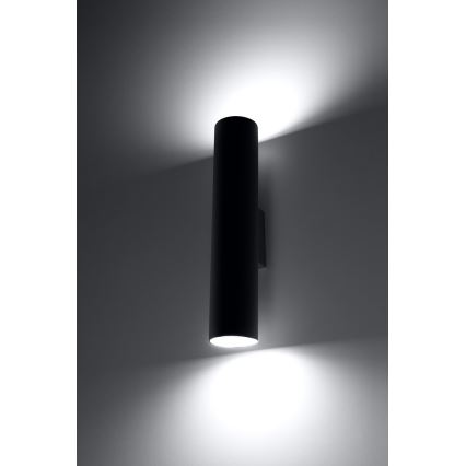 Wandlamp LAGOS 2 2xGU10/10W/230V zwart