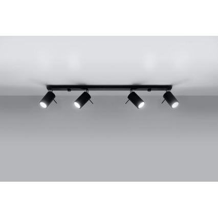 Spot RING 4L 4xGU10/10W/230V zwart