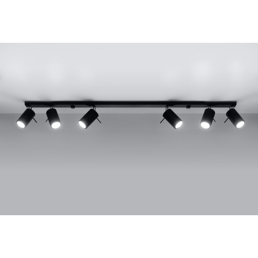 Spot RING 6L 6xGU10/10W/230V noir