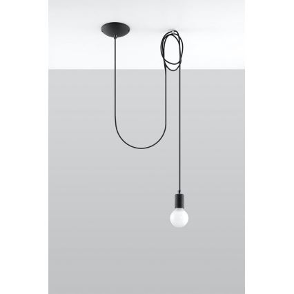 Hanglamp aan een koord EDISON 1 1xE27/60W/230V spin zwart