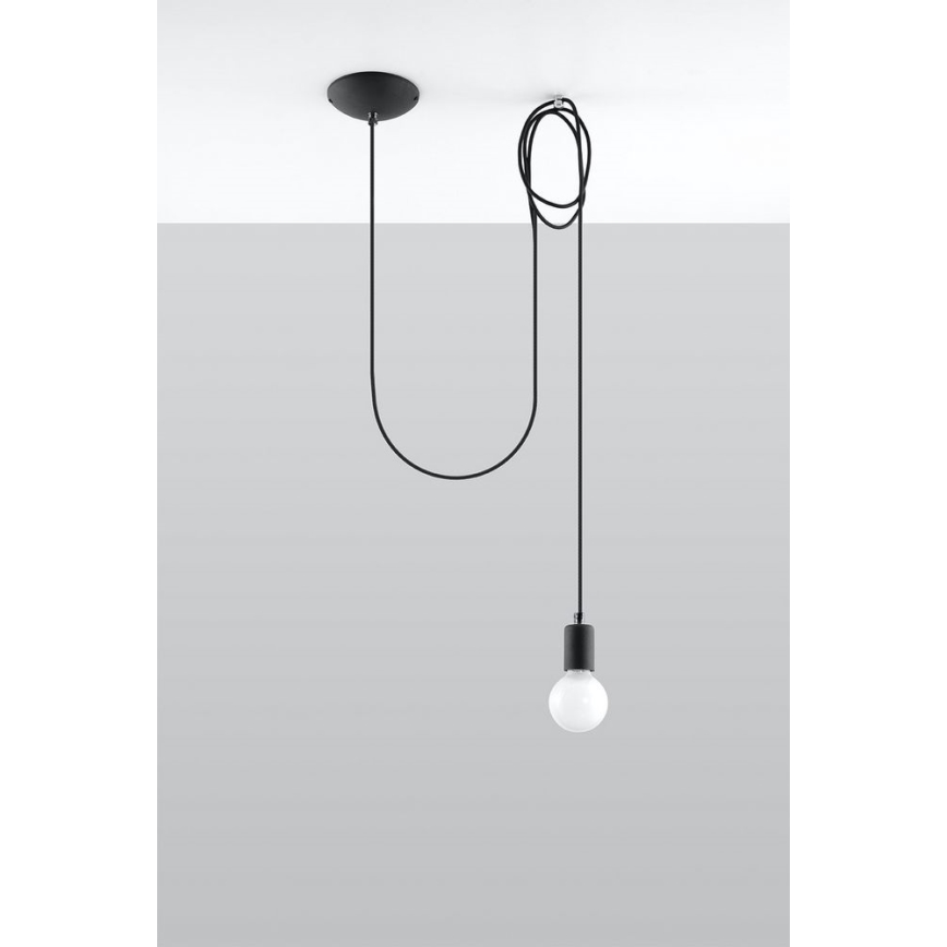 Hanglamp aan een koord EDISON 1 1xE27/60W/230V spin zwart
