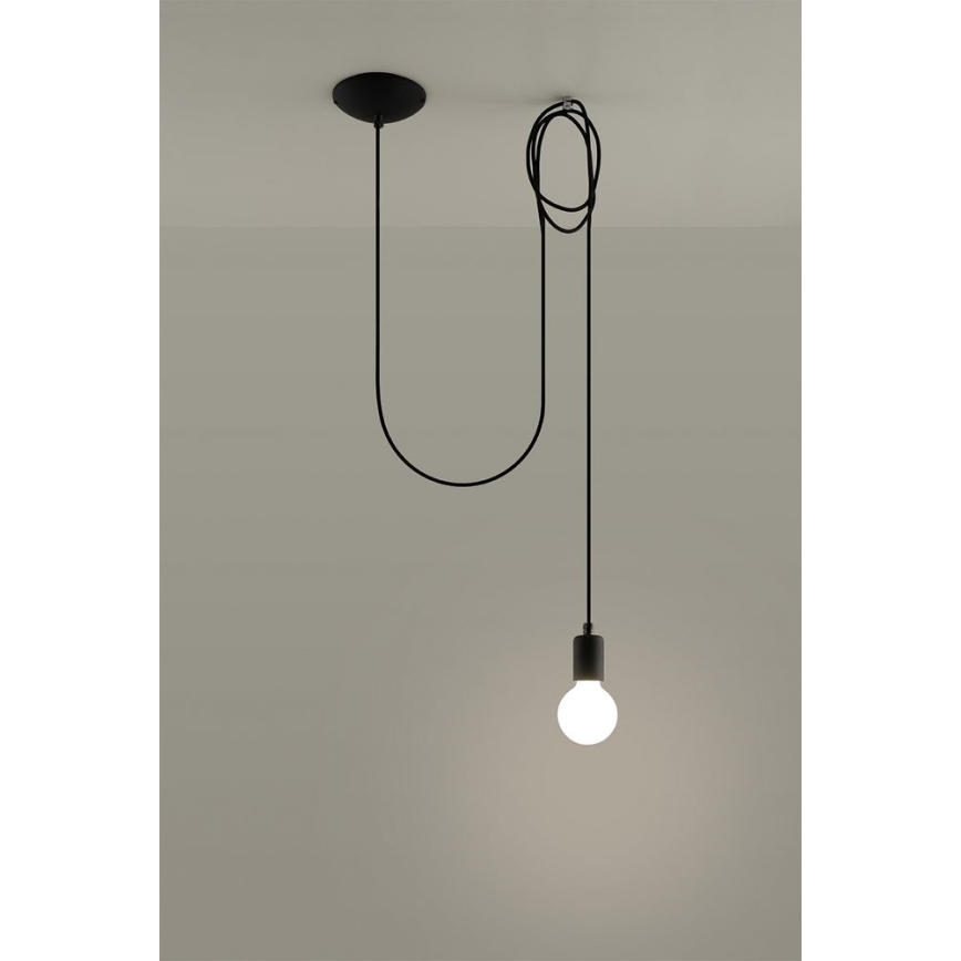 Hanglamp aan een koord EDISON 1 1xE27/60W/230V spin zwart