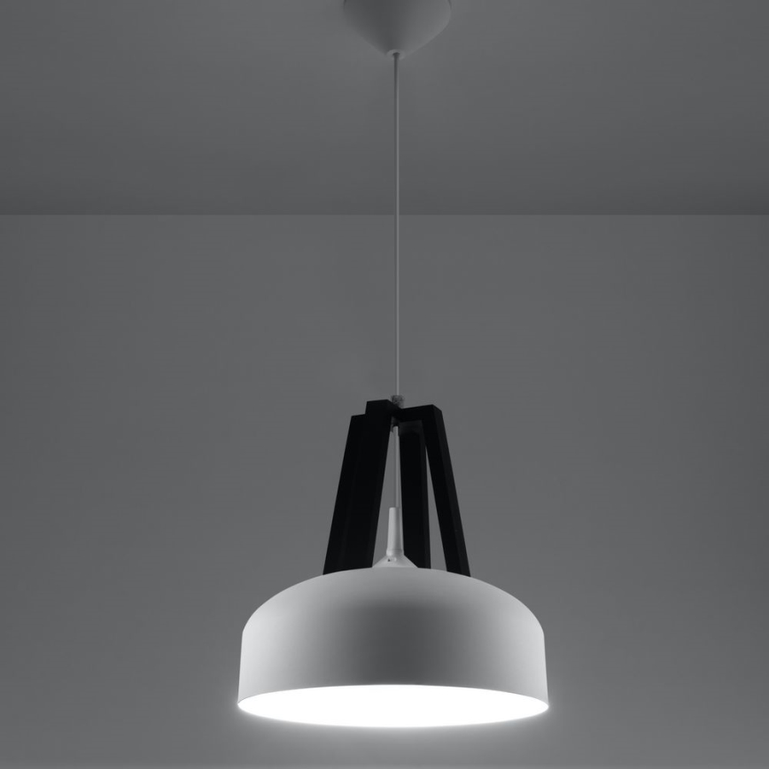 Suspension filaire CASCO 1xE27/60W/230V d. 30 cm Bouleau/hêtre