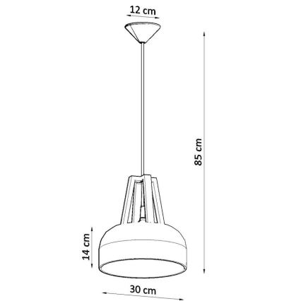 Hanglamp aan een koord CASCO 1xE27/60W/230V diameter 30 cm Berk