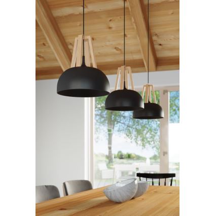 Suspension filaire CASCO 1xE27/60W/230V d. 30 cm Bouleau