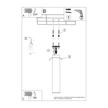 Spot LAGOS 1xGU10/10W/230V 30 cm wit