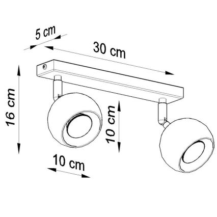 Plafondspot OCULARE 2xGU10/10W/230V