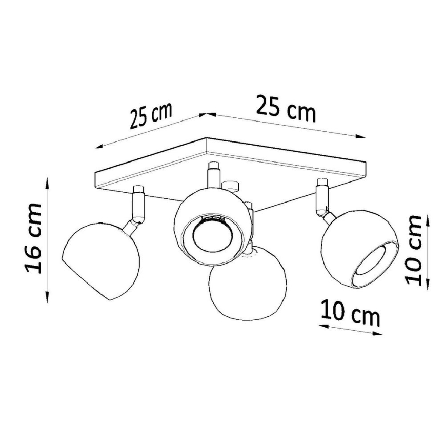 Spot de plafond OCULARE 4xGU10/10W/230V