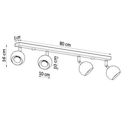 Spot de plafond OCULARE 4xGU10/10W/230V