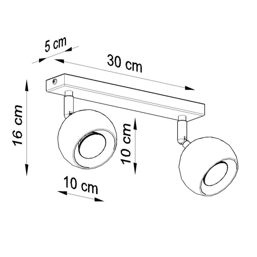 Spot de plafond OCULARE 2xGU10/10W/230V