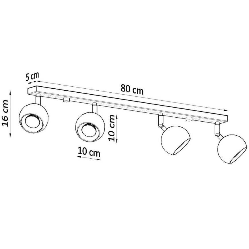 Spot de plafond OCULARE 4xGU10/10W/230V