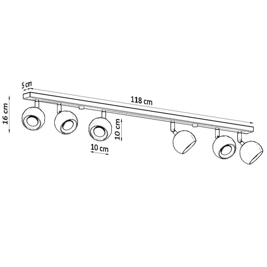 Plafondspot OCULARE 6xGU10/10W/230V