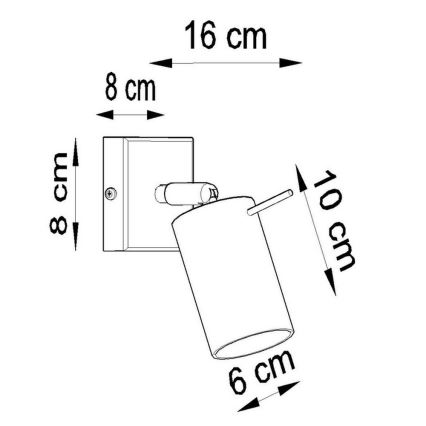 Wandspot RING 1xGU10/10W/230V