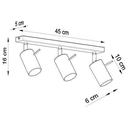 Plafondspot RING 3xGU10/10W/230V