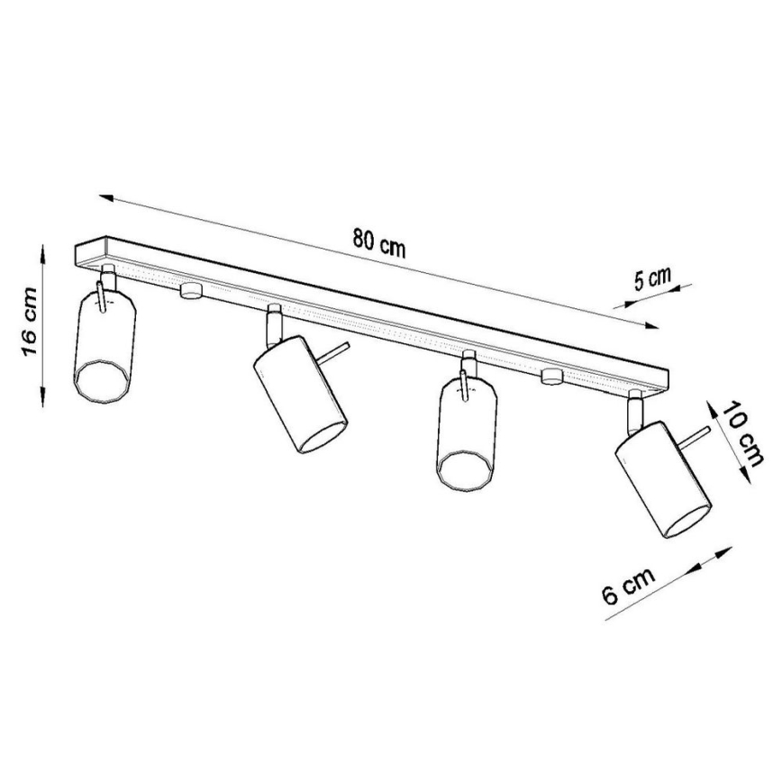 Spot de plafond RING 4xGU10/10W/230V