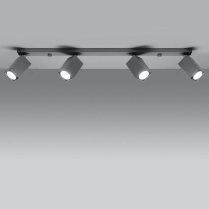 Inbouwspot MERIDA 4xGU10/40W/230V grijs